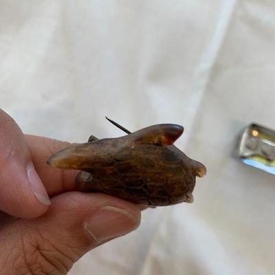 Vintage Celluloid Turtle Pin