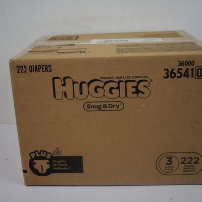 Huggies Snug & Dry Diapers, Size 3, 222 Count - New