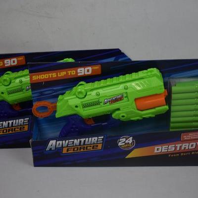 Adventure Force Destroyer Foam Dart Blaster, Set of 2 - New