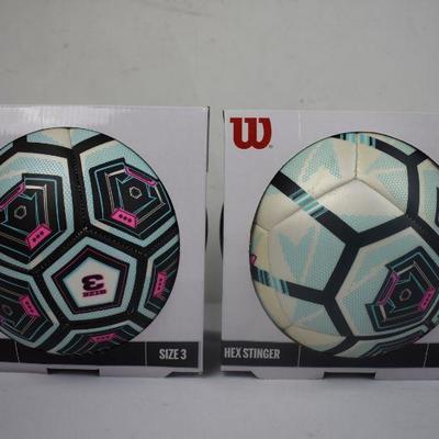 Wilson Soccer Balls Hex Stinger, Size 3, Set of 2 - New