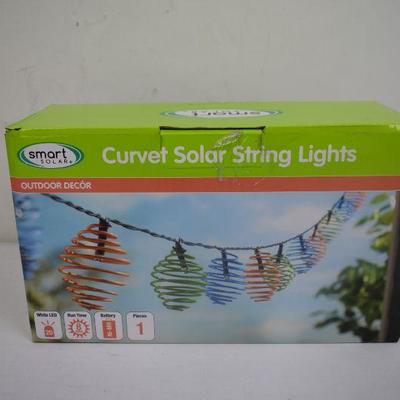 Smart Solar Curve Solar String Lights, Set of 2 - New