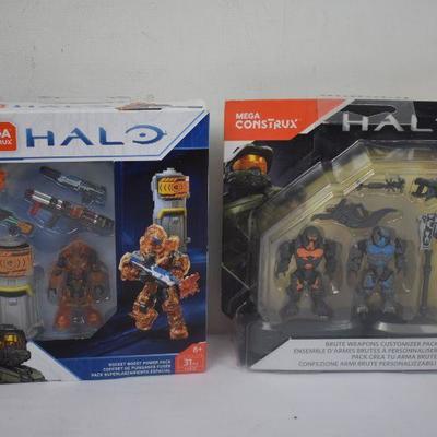 Mega Construx Halo Rocket Boost Power Pack & Brute Weapons Customizer Pack - New