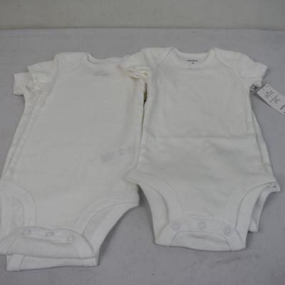Carter's White Onesie, 3 M, Short Sleeve, Set of 4 - New