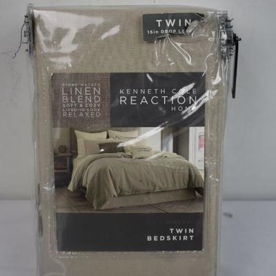 Kenneth Cole Twin Bedskirt, Mineral - New