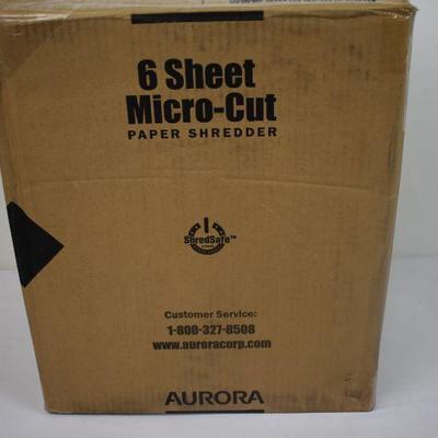 Aurora 6 Sheet Micro-Cut Paper Shredder - New