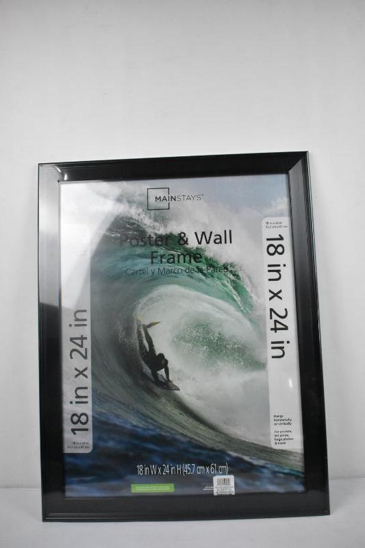 Mainstays 18x24 Basic Black Poster Frame, Wall Art For Portrait Or Vertical Display