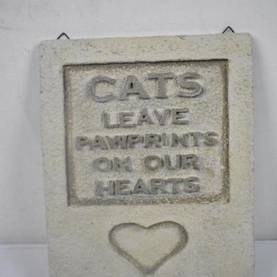 Cats Leave Pawprints On Our Hearts Concrete Wall Decor, 12