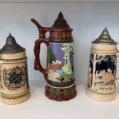 Lot of 3 Beer Steins 