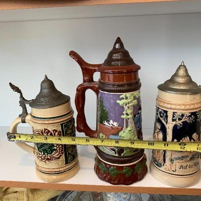 Lot of 3 Beer Steins 