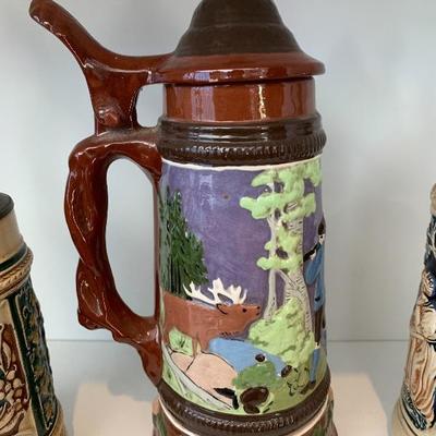 Lot of 3 Beer Steins 