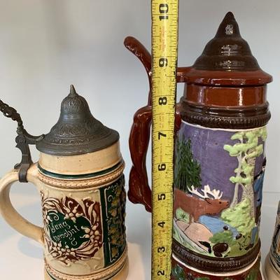 Lot of 3 Beer Steins 