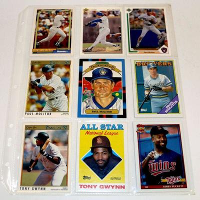 BASEBALL STARS CARDS SET Tony Gwynn Kirby Puckett Paul Molitor