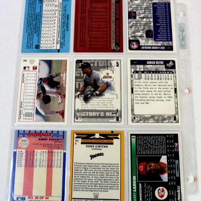 BASEBALL STARS CARDS SET Tony Gwynn Eddie Murray Kirby Puckett Barry Larkin