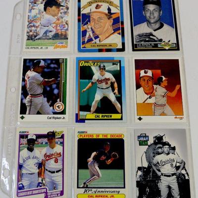 CAL RIPKEN JR. BASEBALL STARS CARDS SET of 9 HOF