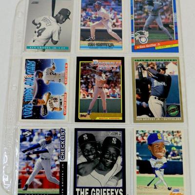 KEN GRIFFEY JR. BASEBALL STARS CARDS SET of 9 HOF
