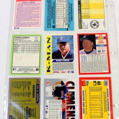 ROGER CLEMENS BASEBALL CARDS SET of 9 HOF