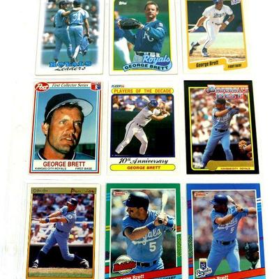 GEORGE BRETT BASEBALL CARDS SET of 9 HOF - MINT