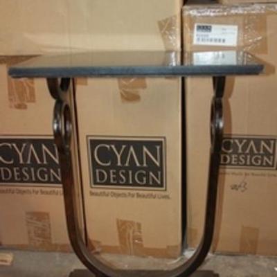 CYAN DESIGN METAL DESIGNER TABLE WITH MARBLE TOP
