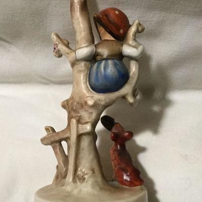 Vintage Hummel/Goebel 56/B Out of Danger girl in a tree w/ dog figurine 6