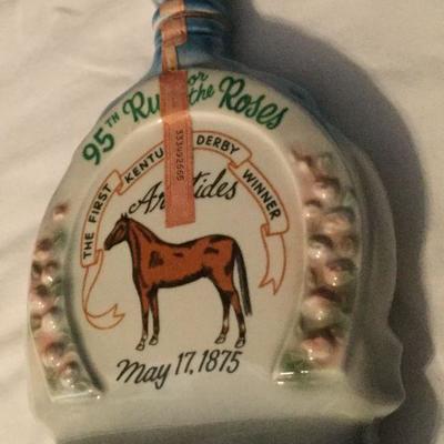 Vintage Jim Beam 1969 Kentucky Derby Decanter Bottle 95th 1st Winner 1875