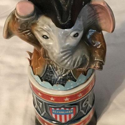 Jim Beam republican elephant Vintage 1976 Decanter Bottle Mid Century Bar