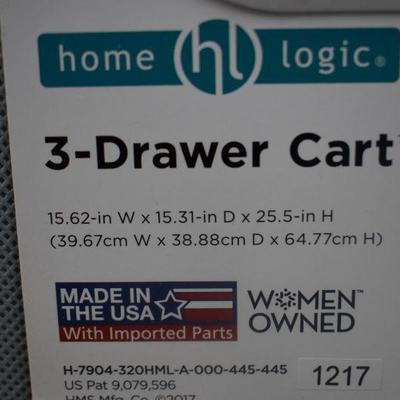 Home Logic 3-Drawer Cart with Casters - Warehouse Dirt