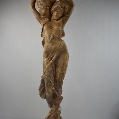 Woman With Amphora Statue, Needs Minor Repair, Weighs 55+lbs, 48