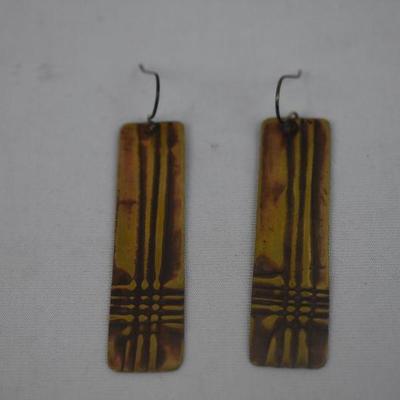 Bronze Earrings with Silver Back