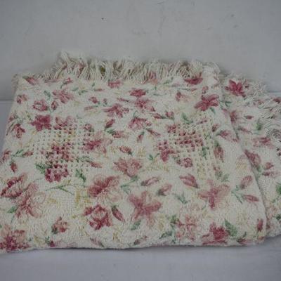 Vintage White/Pink Floral Blanket