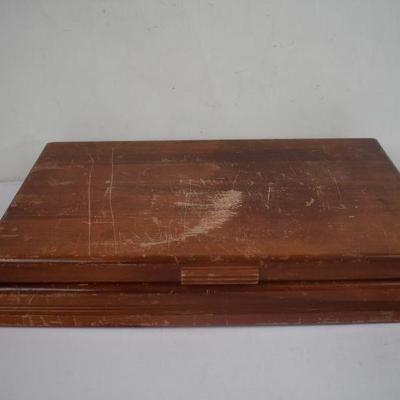Vintage Hubbard-Denn Silver Plated Silverware 53 Pcs & Wooden Box 19.5x11x3.5