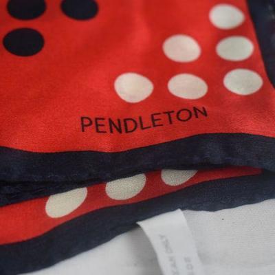 2 Silk Pendleton Scarves: Green/Blue 31