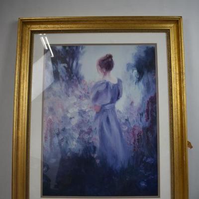 Girl Painting W/ Gold Frame, 32