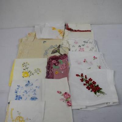 12 Vintage Handkerchiefs
