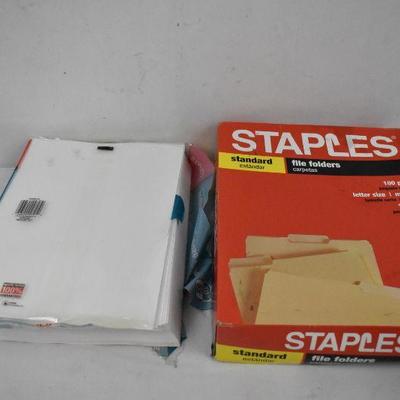 Staples Standard File Folders & Printer Paper