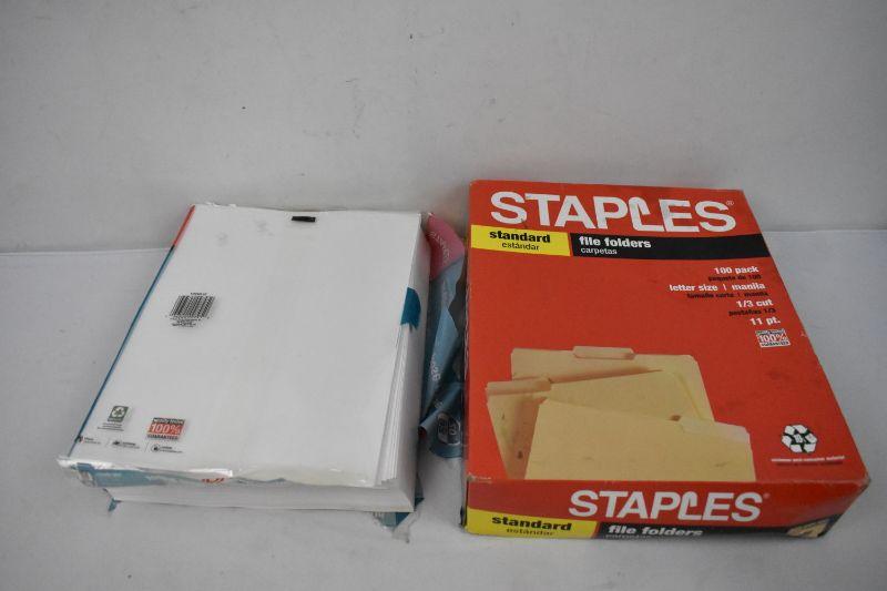 Staples Standard File Folders & Printer Paper