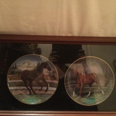 Framed Secretariat  and Seattle Slew Thorough  Breeds by Susan  Morton Danbury Collections both have Number A2325 Mint