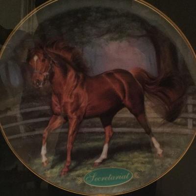 Framed Secretariat  and Seattle Slew Thorough  Breeds by Susan  Morton Danbury Collections both have Number A2325 Mint