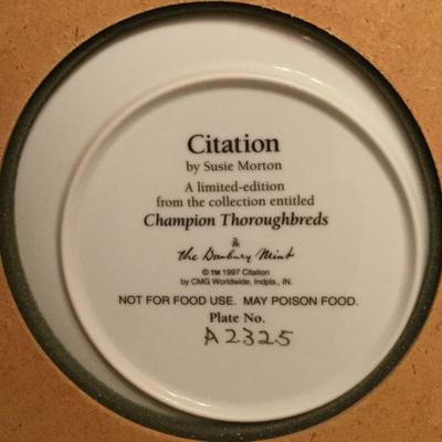 Framed Citation  Buckpasser and Citation Thorough  Breeds by Susan  Morton Danbury Collections both have Number A2325 Mint