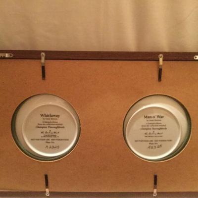 Framed Man o Way and WhirlAway Thorough  Breeds by Susan  Morton Danbury Collections both have Number A2325 Mint