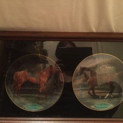 Framed Man o Way and WhirlAway Thorough  Breeds by Susan  Morton Danbury Collections both have Number A2325 Mint