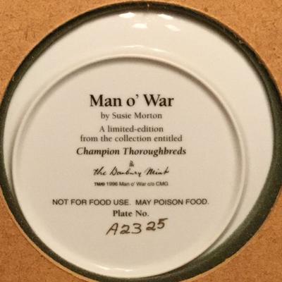 Framed Man o Way and WhirlAway Thorough  Breeds by Susan  Morton Danbury Collections both have Number A2325 Mint