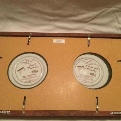 Framed Hamilton Unbridled Spirit Chuck Dehaan Surf Dancer and Moonlighe Majesty Horse Ltd Ed Plate