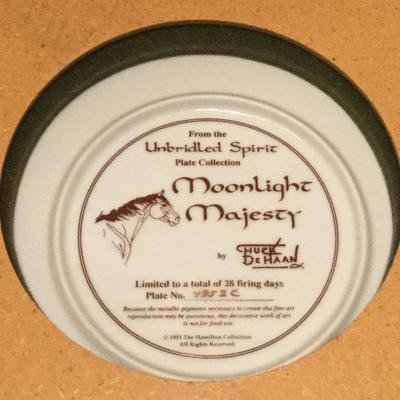 Framed Hamilton Unbridled Spirit Chuck Dehaan Surf Dancer and Moonlighe Majesty Horse Ltd Ed Plate