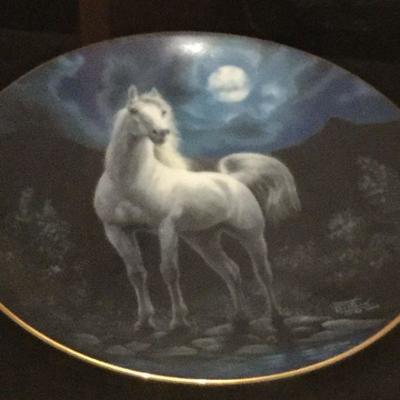 Framed Hamilton Unbridled Spirit Chuck Dehaan Surf Dancer and Moonlighe Majesty Horse Ltd Ed Plate