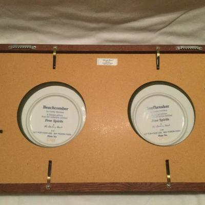 Framed Danbury Mint Free Spirits Beachcomber and Surfbreaker  Horse Ltd Ed Plate Each Number A743
