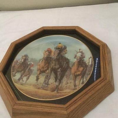 Signed in Gold Framed FRED STONE COLLECTOR PLATE THE AMERICAN TRIPLE CROWN 1919-1935 MINT CONDITION