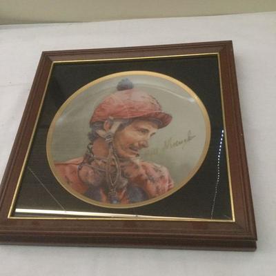 Framed American Artist Fred Stone " The Shoe " 8000 Wins Horse Plate 
