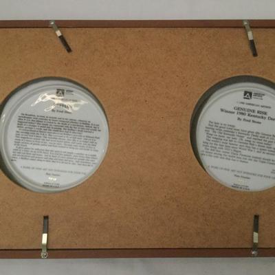 Framed 1988 AMERICAN ARTISTS FRED STONE HORSE RACING PLATE GENUINE RISK and RUFFIAN COLLECTOR PLATE