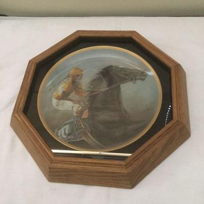 Framed FRED STONE HORSE PLATE "SUNDAY SILENCE