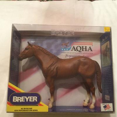 Lot of 2 Breyer Horses, Gold Metallic Pacer and Aqha Series